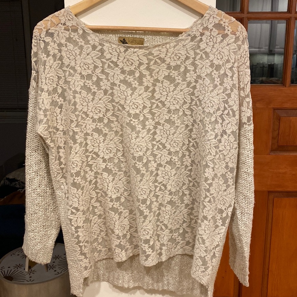 Katsumi- M/L lace front sweater from LF